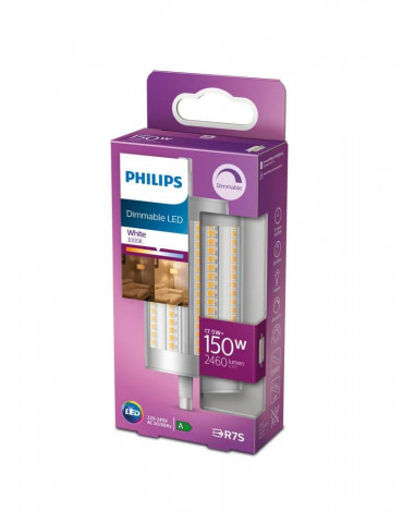 LINEAL LED R7S 118 PHILIPS    17.5 w ( 150w ) 2460 Lm.  3.000ºK  DIMMABLE