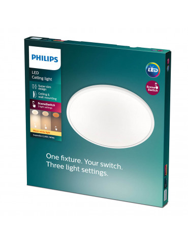 SUPERSLIM   Plafón   PHILIPS       Ext. Ø 25 cm. H. 2.3 cm. 15w 1300 Lm. 830 / 840