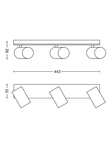 KOSIPO 3  Focos  PHILIPS   Blanco GU10 no incl.