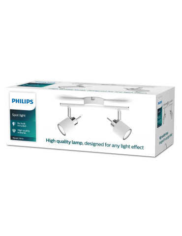 MERANTI  2   FOCOS   PHILIPS            Blanco / Negro         GU10 no incl.