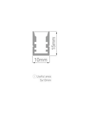 PERFIL 1 m. ALUM.  10X15 mm