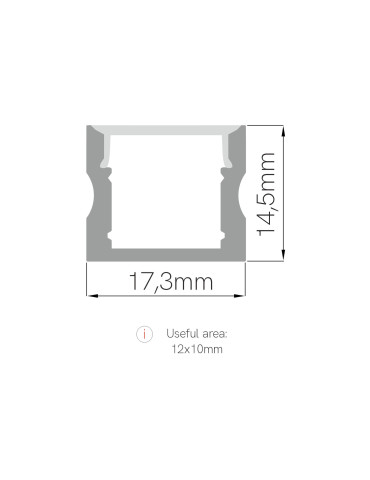 PERFIL 1 m. ALUM.  17X20 mm