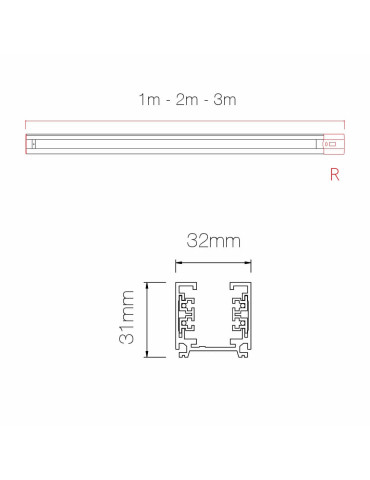 CARRIL TRIFASICO 2M.