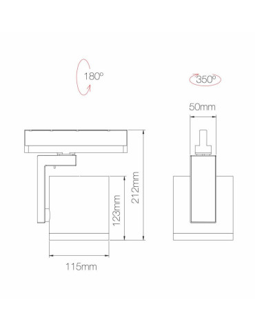 Lena 35w 4200L Carril  2700/3200/4000ºK 15º/38º/60º Incl.