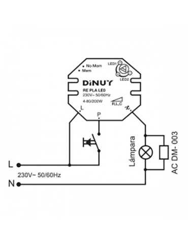 Regulador DINUY RE PLA LEO  Lámparas Led Dimmable (2H)