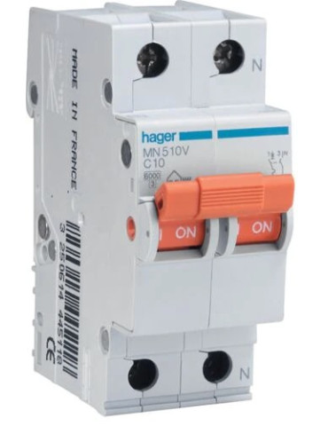 AUTOMÁTICO 1P+N 10A MN510V DE HAGER