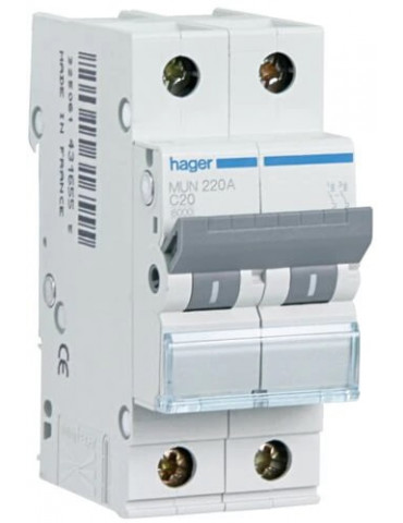 MAGNETOTERMICO 2P 25A CURVA C DE HAGER