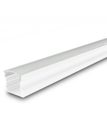 Perfil Alum. Sup. 17 X 14 mm  Difusor + Grapas + Tapas    1 mt. Blanco