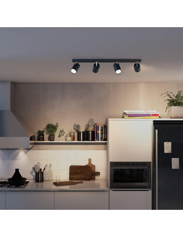 KOSIPO 4  Focos  PHILIPS   Negro  GU10 no incl.